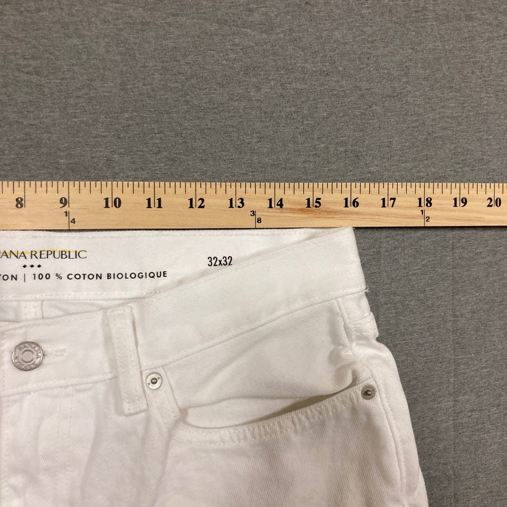 Banana Republic Mens White Organic Cotton Straight Leg Denim Jeans 32x32 - Picture 5 of 7